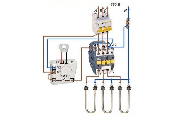 Как подключить ТЭНы через контактор